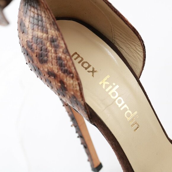 Max Kibardin Women Iruwa Sandal Size 8.5 Brown Leopard Ankle Strap Sculpted Heel - Picture 11 of 12